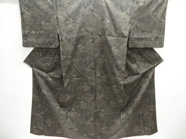 JAPANESE KIMONO / MATSUBARKABISHI / WOVEN FLORAL PATTERN NISHIJIN DENS